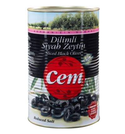 Dilimli Siyah Zeytin 2,5kg. Teneke