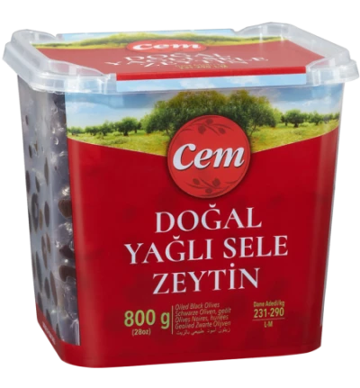 Doğal Yağlı Sele Siyah Zeytin L - M 800gr.