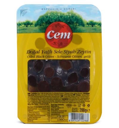 Doğal Sele Siyah Zeytin 200gr. Vakumlu