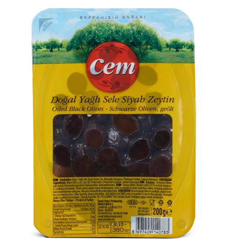 Doğal Sele Siyah Zeytin 200gr. Vakumlu